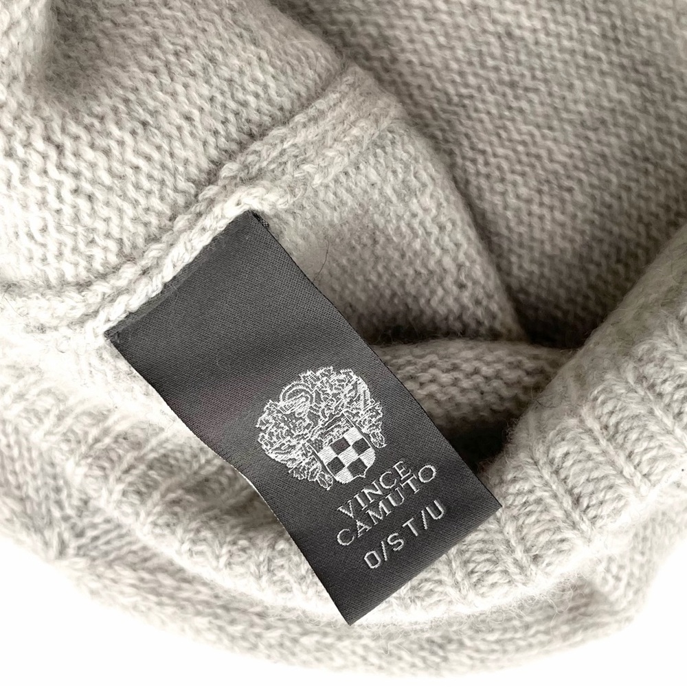Vince Camuto Grey 100% Cashmere Beanie - Picture 3 of 4
